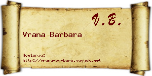 Vrana Barbara névjegykártya